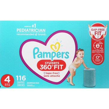 Pampers Cruisers 360 Diapers Size 4 , 116-count