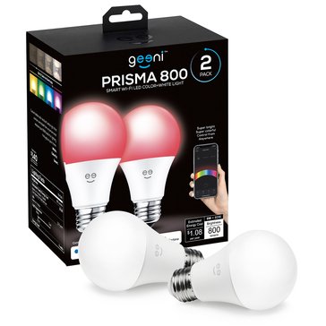 Geeni Prisma 800 60W Equivalent Color and Warm White Dimmable White Smart LED Light Bulb