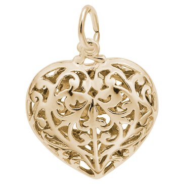 Rembrandt Charms Filigree Heart Charm