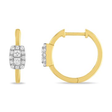 3/8 cttw Forever Connected Princess Round Cut Diamond Hoop Earrings