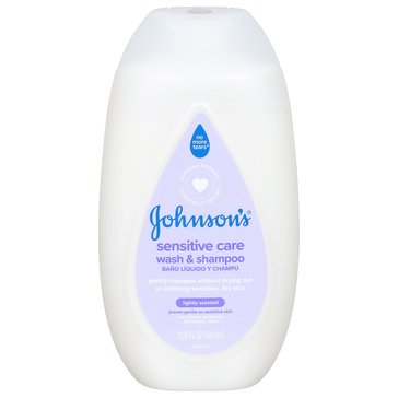 Johnsons Baby Sensitive Care Wash and Shampoo, Light Scent