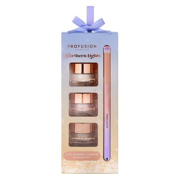 Profusion Cosmetics Twinkle Party 3pc Pudding Shimmer Shadow and Brush Set