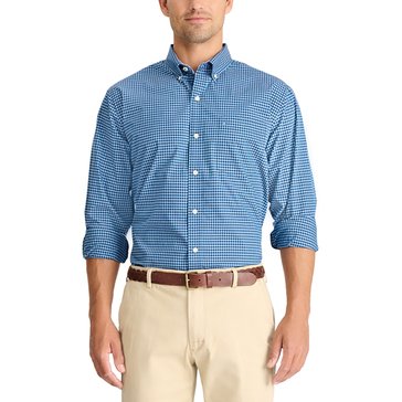 IZOD Men's Long Sleeve Comfort Performance Mini Plaid Woven Shirt