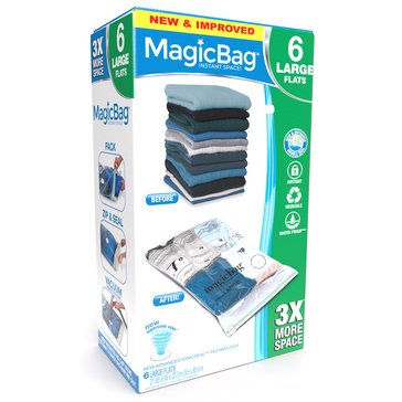MagicBag Large Flat Compression Bag, 6-Pack