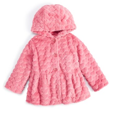 Wanderling Baby Girls' Heart Fur Coat