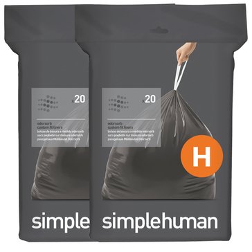 simplehuman Odorsorb Custom Fit H Liners, 40pk