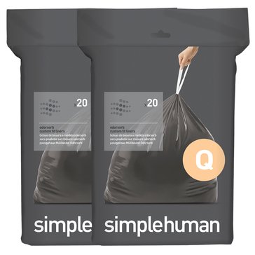 simplehuman Odorsorb Custom Fit Q Liners, 40pk