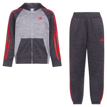 Adidas Little Boys' Poly Melange Fleece Jacket And Pants Set
