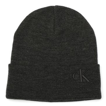 Calvin Klein Mens Split Rib Emborid Monogram Cuff Hat