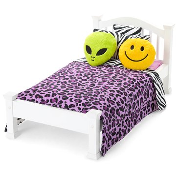 American Girl Nicki's Bed And Animal Print Bedding Set