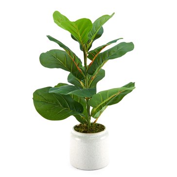 Elements Plants Artificial Fiddle Leaf Fig in Ceramic Pot
