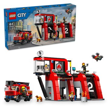 LEGO City Fire Station with Fire Truck Building Set (60414) 