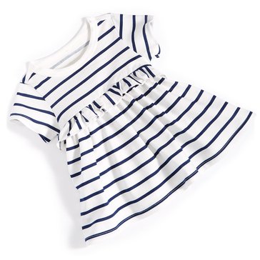 Wanderling Baby Girls' Trend Stripe Short Sleeve Top