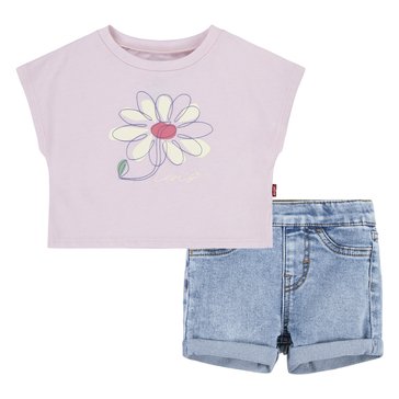 Levis Baby Girls Floral Dolman Tee And Short Set