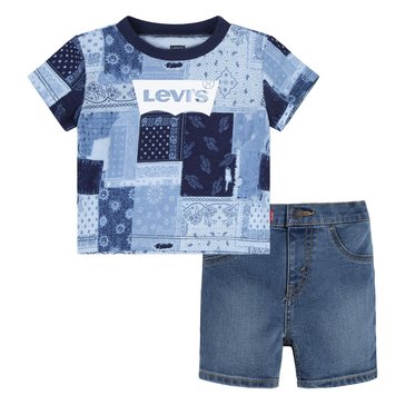 Levis Baby Boys Patchwork Tee And Short Set