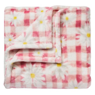 Harbor Home Glimmersoft Spring Daisy Gingham Throw