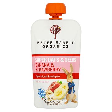Peter Rabbit Organic Super Oats and Seeds Banana and Strawberry Baby Food Pouch