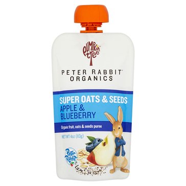 Peter Rabbit Organic Super Oats and Seeds Apple and Blueberry Baby Food Pouch 4oz