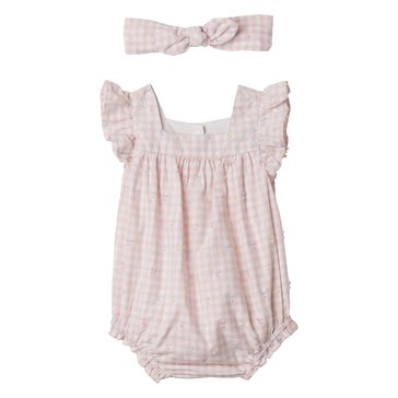 Gap Baby Girls' Gingham Bubblesuit With Headband