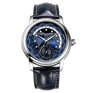 Frederique Constant Men's Classic Worldtimer Strap Automatic Watch