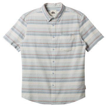 Quiksilver Big Boys' Oxford Stripe Classic Short Sleeve Button Up Shirt