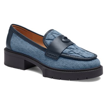 Coach Women's Leah Quilted Denim Loafer