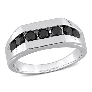 Sofia B. Men's 1 cttw Black Diamond Channel Set Ring