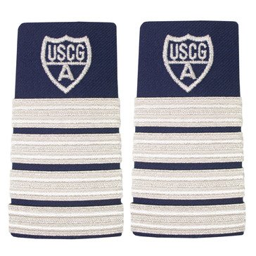 USCG Auxiliary Women's Hard Boards NCO 4Stripes & Silver A Enhanced