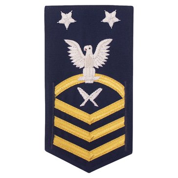 USCG E9 (YN) Men's Rating Badge Vanfine BULLION Gold on Blue