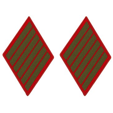 USMC Women's Service Stripe Set-6 Green on Red
