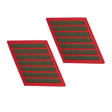 USMC Women's Service Stripe Set-7 Green on Red