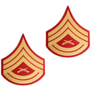USMC Men's Chevron Gold on Red Evening Dress GYSGT Merrowed