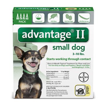 Advantage Flea Treatment for Dogs 3-10 lbs., 4 Treatments