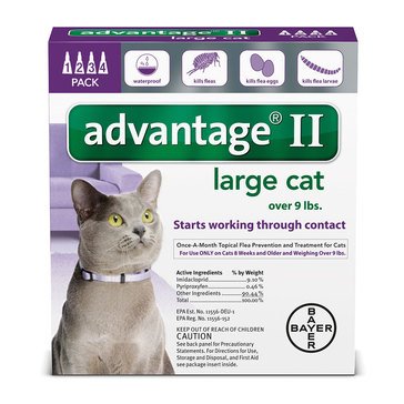 Advantage Flea Treatment for Cats Over 9 lbs., 4 Treatments