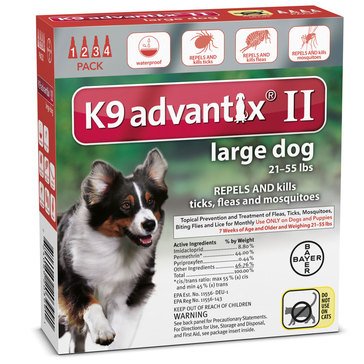 K9 Advantix for Dogs Between 21-55lbs Plus, 4 Month Supply