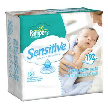 Pampers Sensitive Baby Wipes - Fragrance Free 3 Pack - 64ct