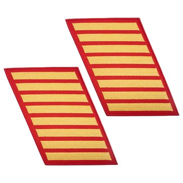 USMC Men's Service Stripe Set 8 Gold on Red Merrowed