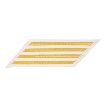 Women's CPO/ ENLISTED Service Stripe Set-4 on LACE Gold on White CNT