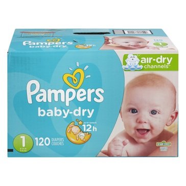 Pampers Baby Dry Diapers Size 1 - Super Pack, 120ct