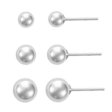 Sterling Silver Ball Earring Set