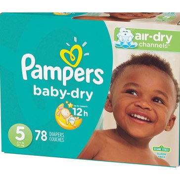 Pampers Baby-Dry 12-Hour Size 5 Diapers, 78-count