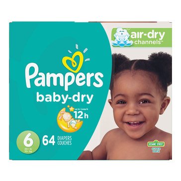 Pampers Baby Dry 12-Hour Size 6 Diapers, 64-count