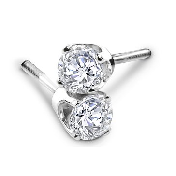 1 cttw Round Cut Diamond Solitaire Stud Earrings