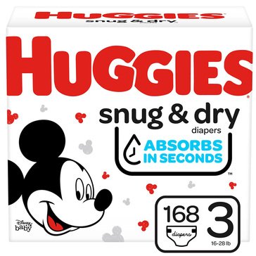 Huggies Snug & Dry Size 3 Diapers, 168ct 