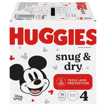 Huggies Snug & Dry Diapers Size 4 - Giga Pack, 76-88ct
