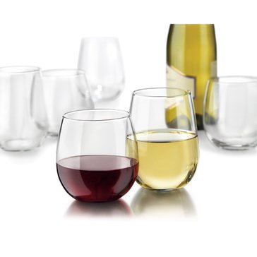 Libbey Stemless Wine Glasses, Set of 12