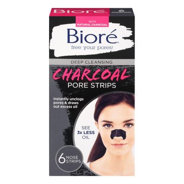 Bioré Deep Cleansing Charcoal Pore Strips, 6ct